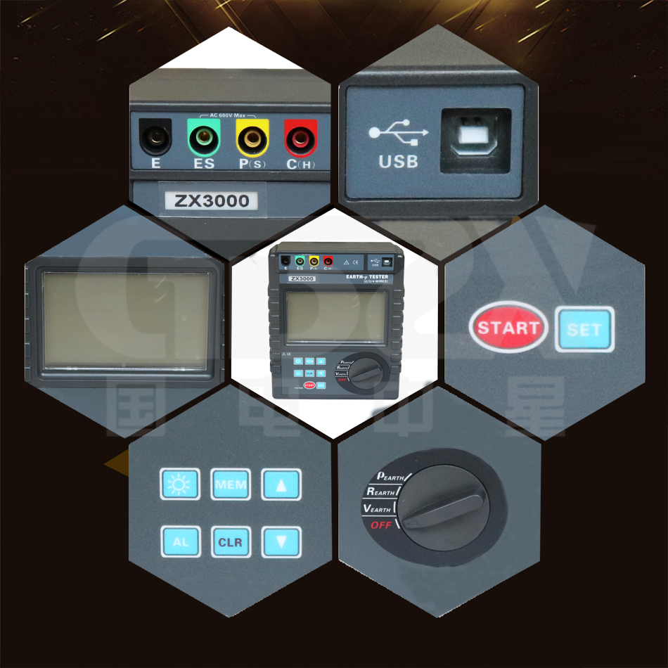 ZX3000接地電阻·土壤電阻率測試儀細節圖 ZX3000接地電阻·土壤電阻率測試儀